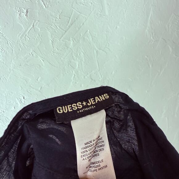 Vintage Y2k Guess Tank Top Shirt Babydoll Cotton Embroidered Large Boho T3-8 - Picture 6 of 6